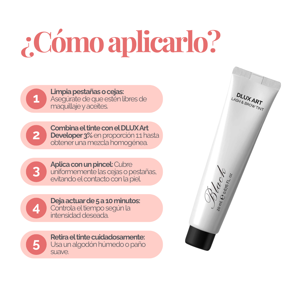 DLUX ART Lash & Brow Tint Brown - Tinte para cejas