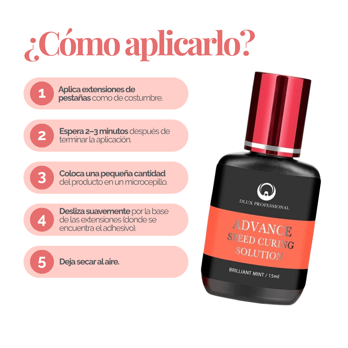 Advance Speed Curing Solution, acelerador para curado de adhesivo - Dlux Professional ®