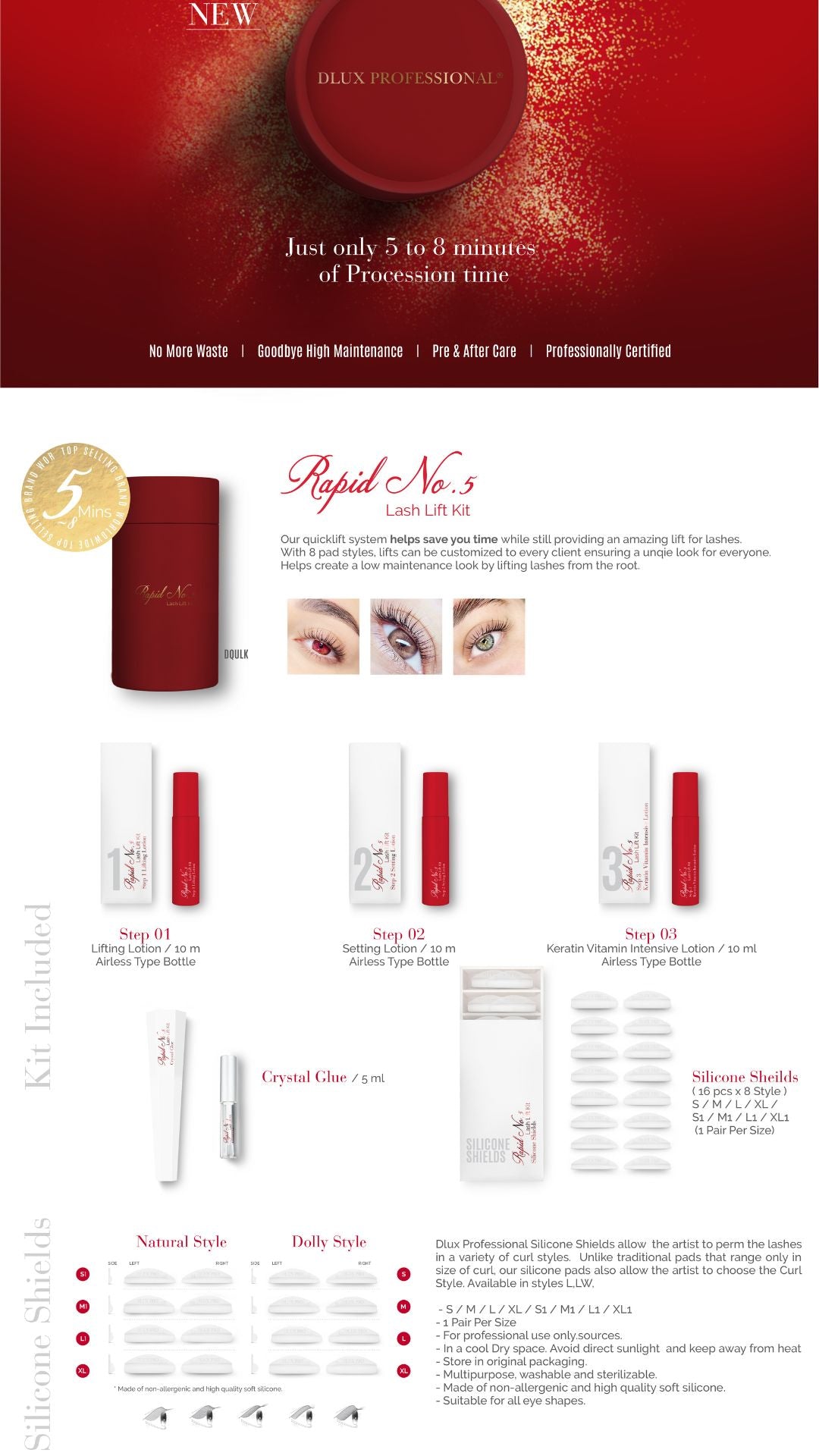 Rapid No 5 Lash Lift Kit - Dlux Professional ®