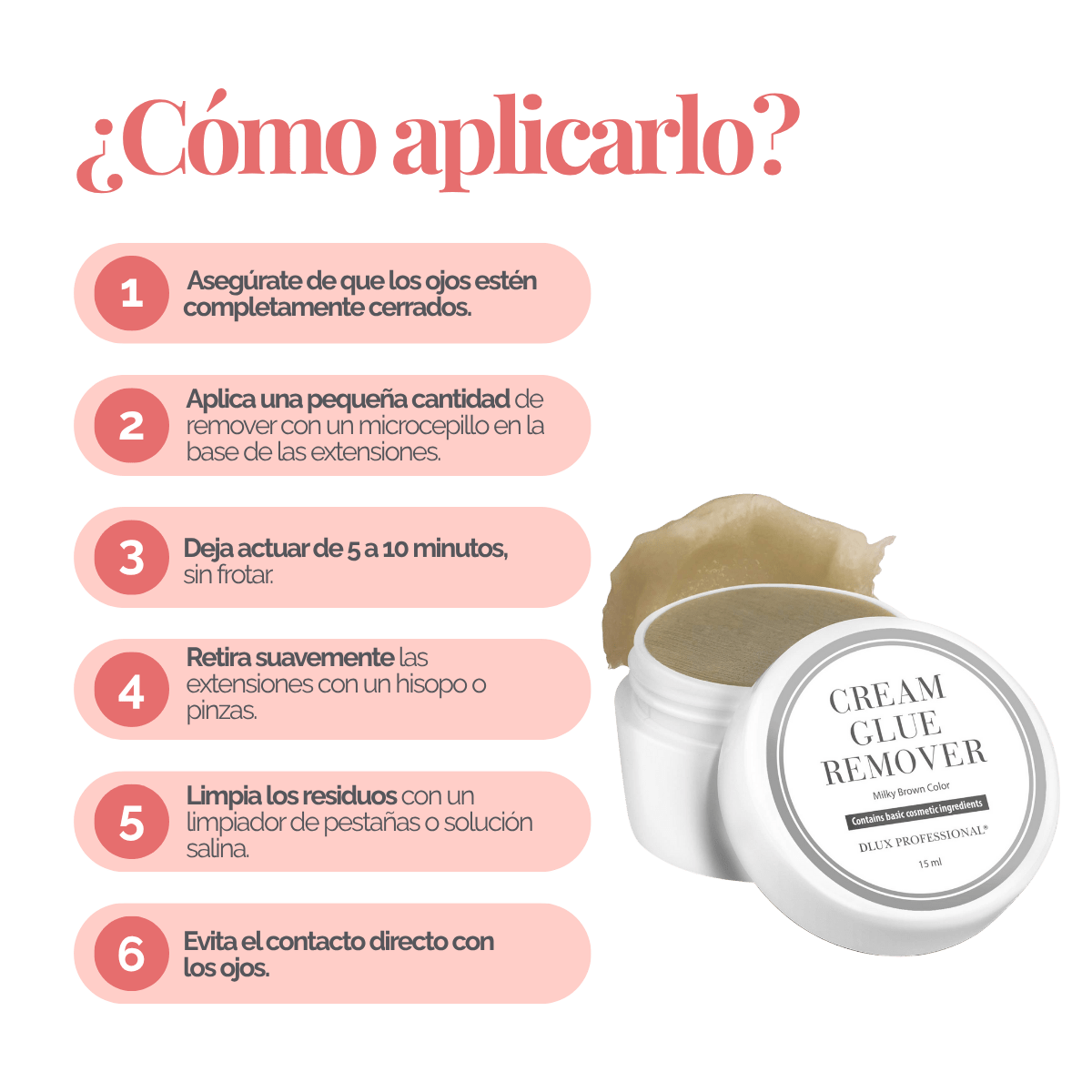 Removedor en crema de extensiones de pestañas - Dlux Professional ®
