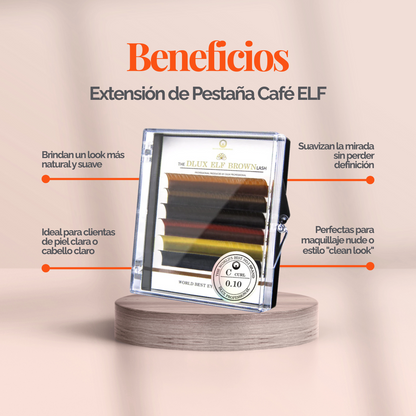 DLUX Professional Poetic Brown Lash extensiones de pestañas color café premium para uso profesional