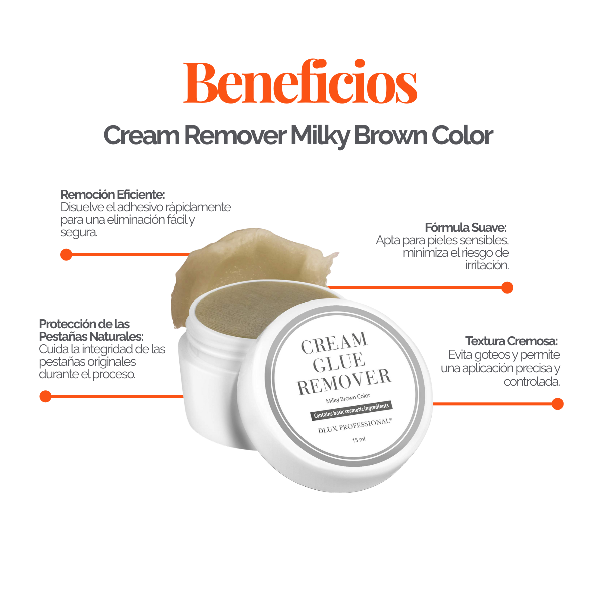 Removedor en crema de extensiones de pestañas - Dlux Professional ®