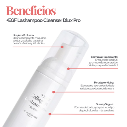 EGF Collagen Lashampoo Cleanser espuma limpiadora profesional para extensiones de pestañas 50ml