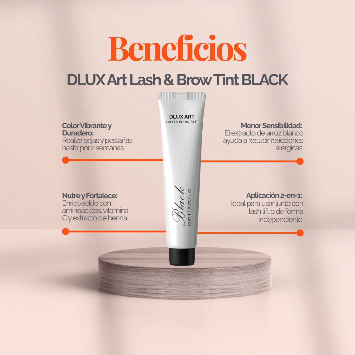 DLUX ART Lash & Brow Tint Brown - Tinte para cejas