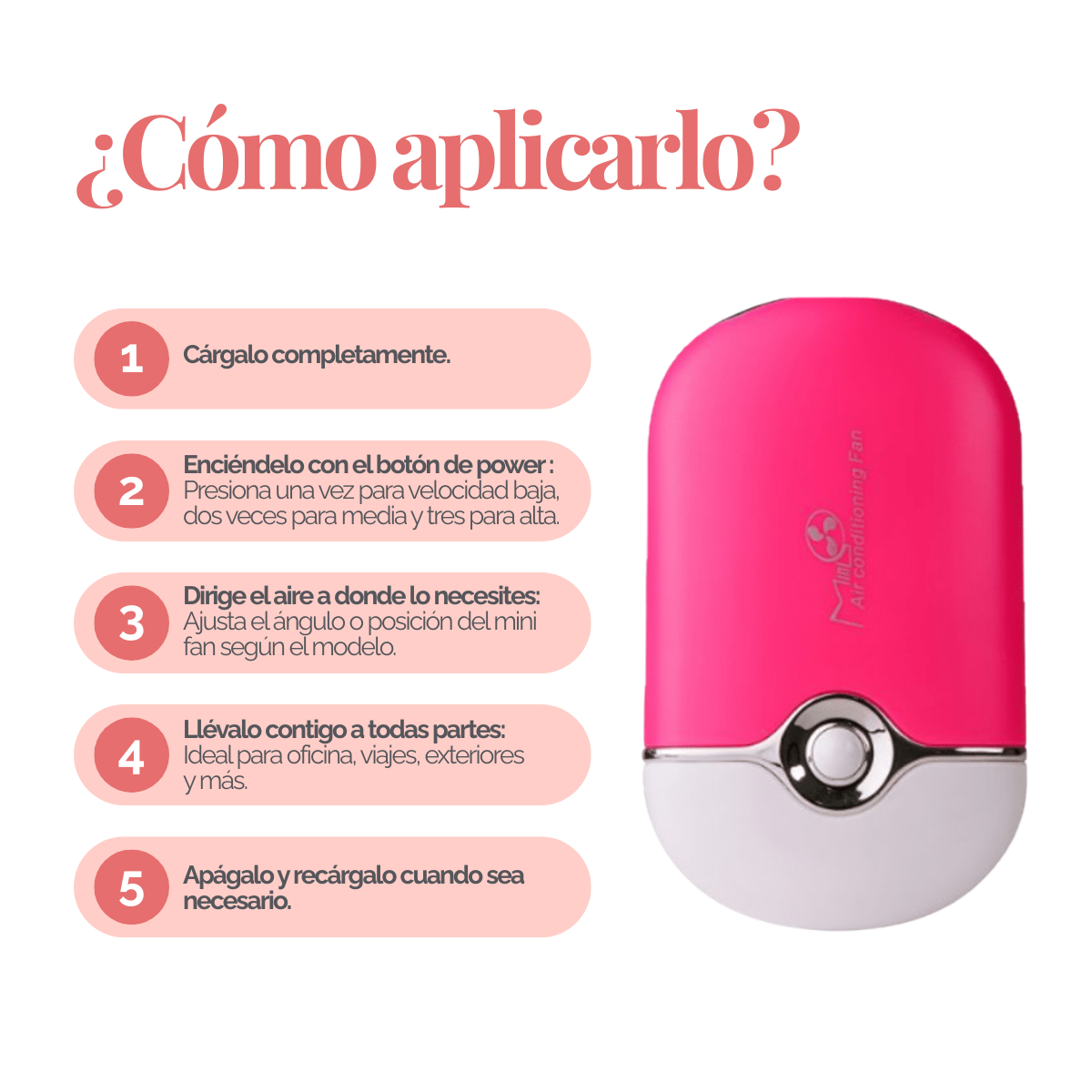 Mini Fan Dlux Professional ventilador USB portátil para curado adhesivo de extensiones de pestañas