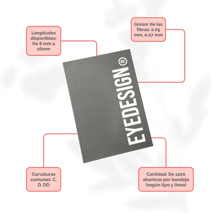Extensiones de Pestañas Abanicos pre-armados para volumen Eye Design