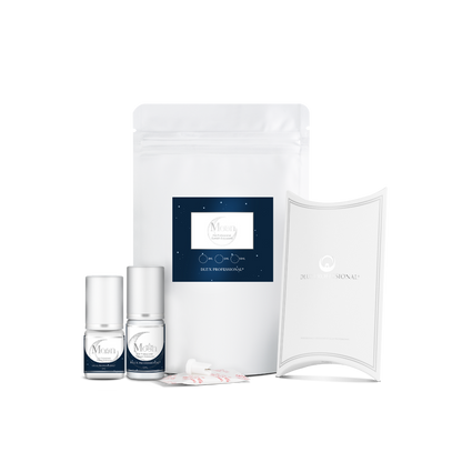 “Botella de Moon Adhesive DLUX Universe de 3 ml / 5 ml, adhesivo negro de alta gama para extensiones de pestañas, envase profesional con gotero