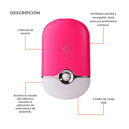 Mini Fan Dlux Professional ventilador USB portátil para curado adhesivo de extensiones de pestañas