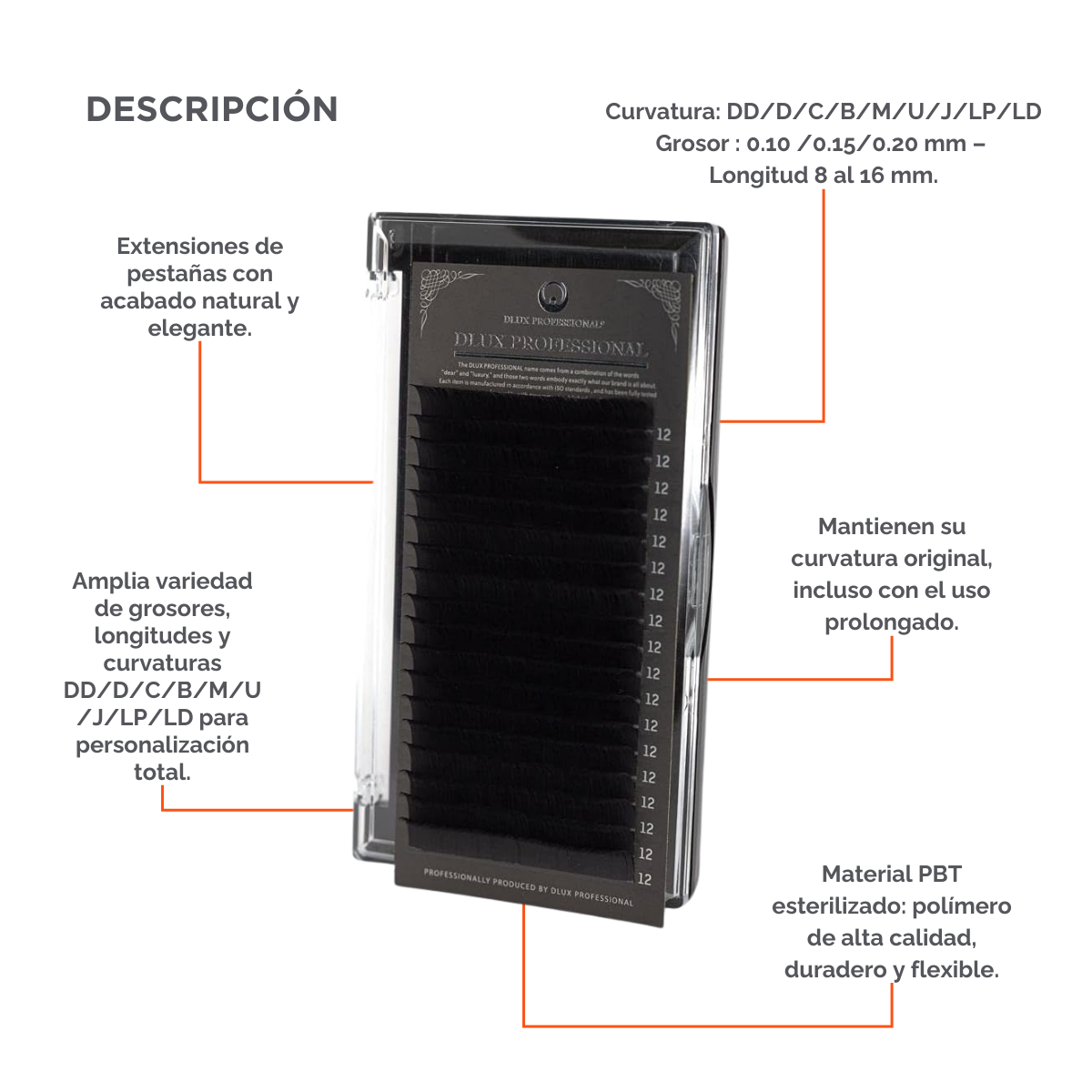 Supreme Mink Lash DLUX Professional extensiones de pestañas mink sintético premium 18 líneas