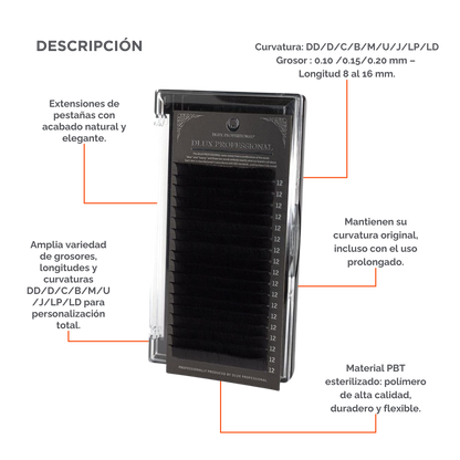 Supreme Mink Lash DLUX Professional extensiones de pestañas mink sintético premium 18 líneas