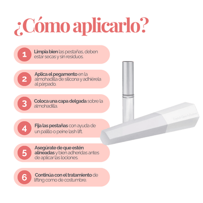 Lift Adhesive Dlux Professional – fórmula clara y suave para lash lift profesional, envase transparente de 5 ml, ideal para ojos sensibles