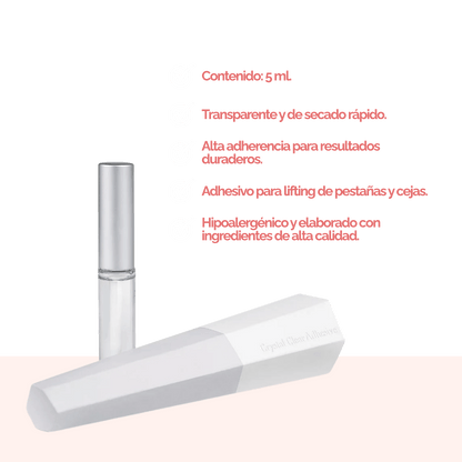 Lift Adhesive Dlux Professional – fórmula clara y suave para lash lift profesional, envase transparente de 5 ml, ideal para ojos sensibles