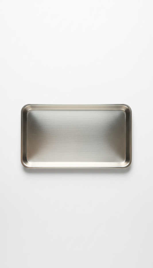 Bandeja de servir en metal cepillado
