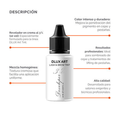DLUX Art Lash & Tinte Developer 3%, Activador de tinte para cejas y pestañas - Dlux Professional ®