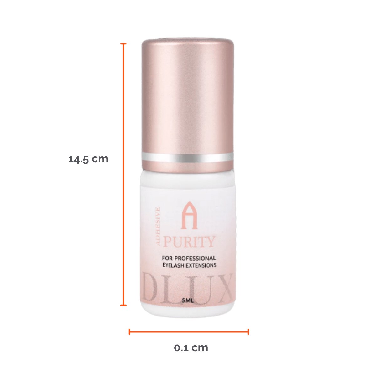Adhesivo de extensiones de pestañas Purity Alpha Dlux Professional; envase negro de 3 ml/5 ml; destaca por secado ultra rápido, alta retención y fórmula profesional perfecta para volumen y mega volumen