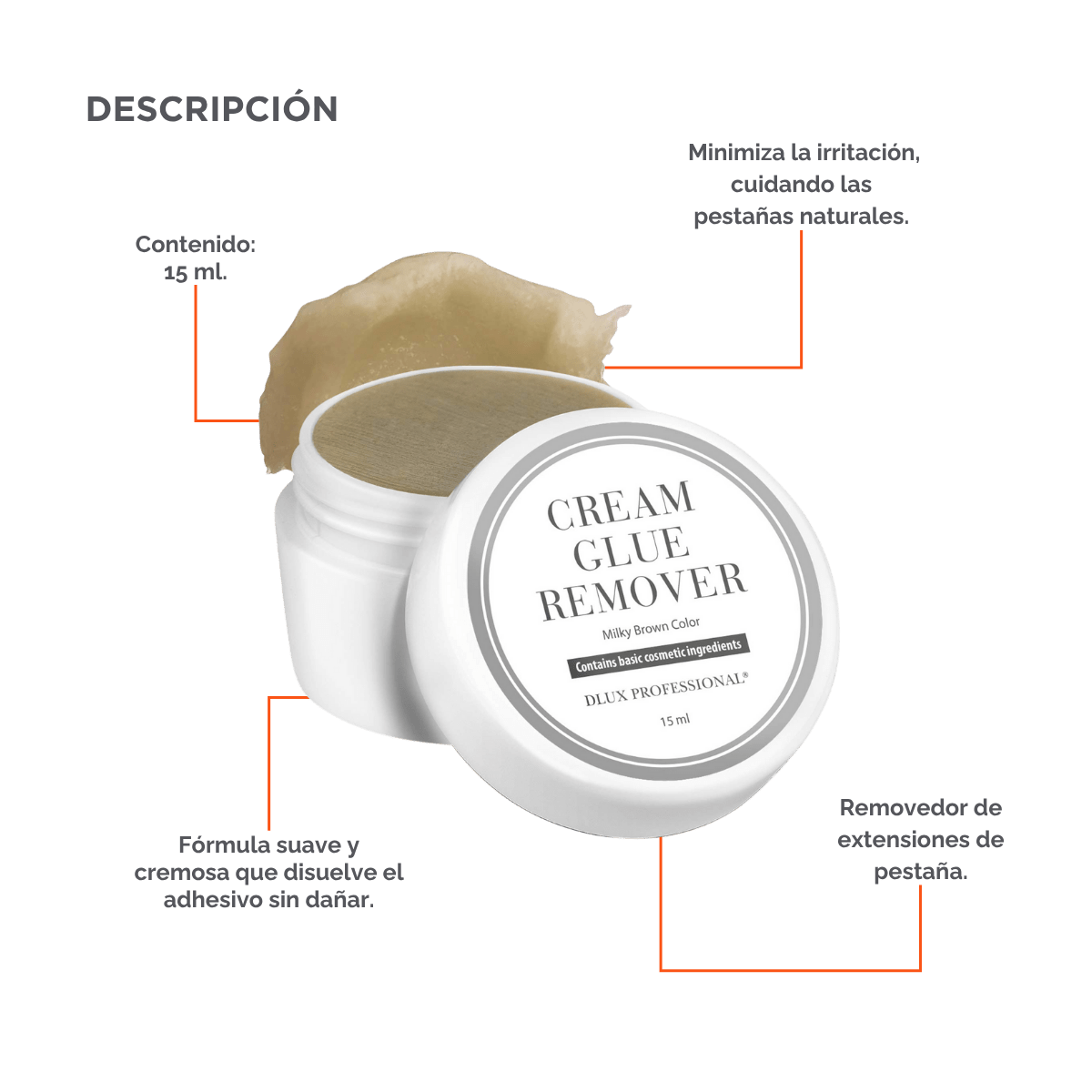 Removedor en crema de extensiones de pestañas - Dlux Professional ®